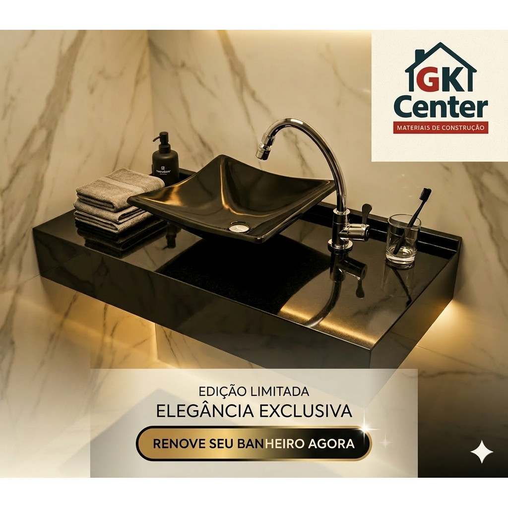Pia de Banheiro 35x55 com Bancada Raj Sintético/ Pia de Mármore Sintético/Lavabo/ Lavatorio / Cuba
