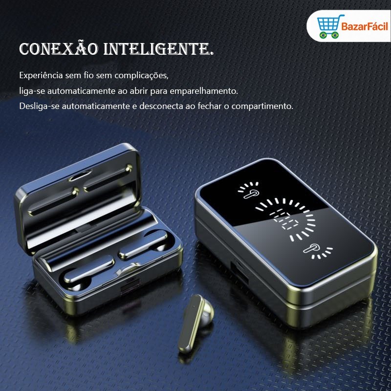 Fones de Ouvido Esportivos S20/E6S TWS Bluetooth 5.2 com Estojo Portátil, Toque Sensível e Resistência à Água