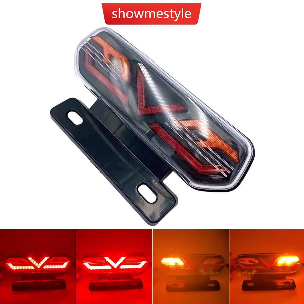 SMS 12V LED Luzes Traseiras Da Motocicleta Luz De Freio Moto Parar Sinal Direção Indicador Pisca ATV Traseira B7V7