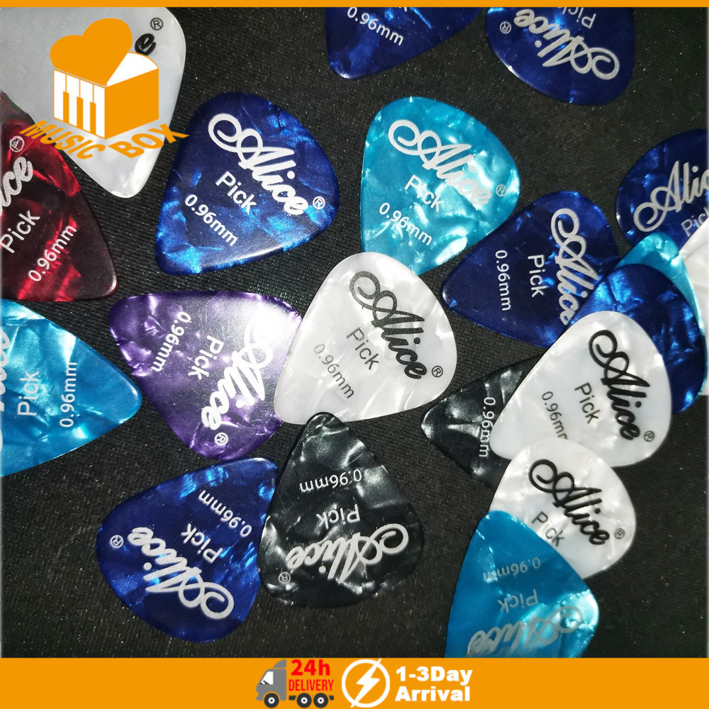 10 Peças Palhetas De Guitarra Alice Pérola Celulóide Para Mediador Elétrica Espessura 0.96mm