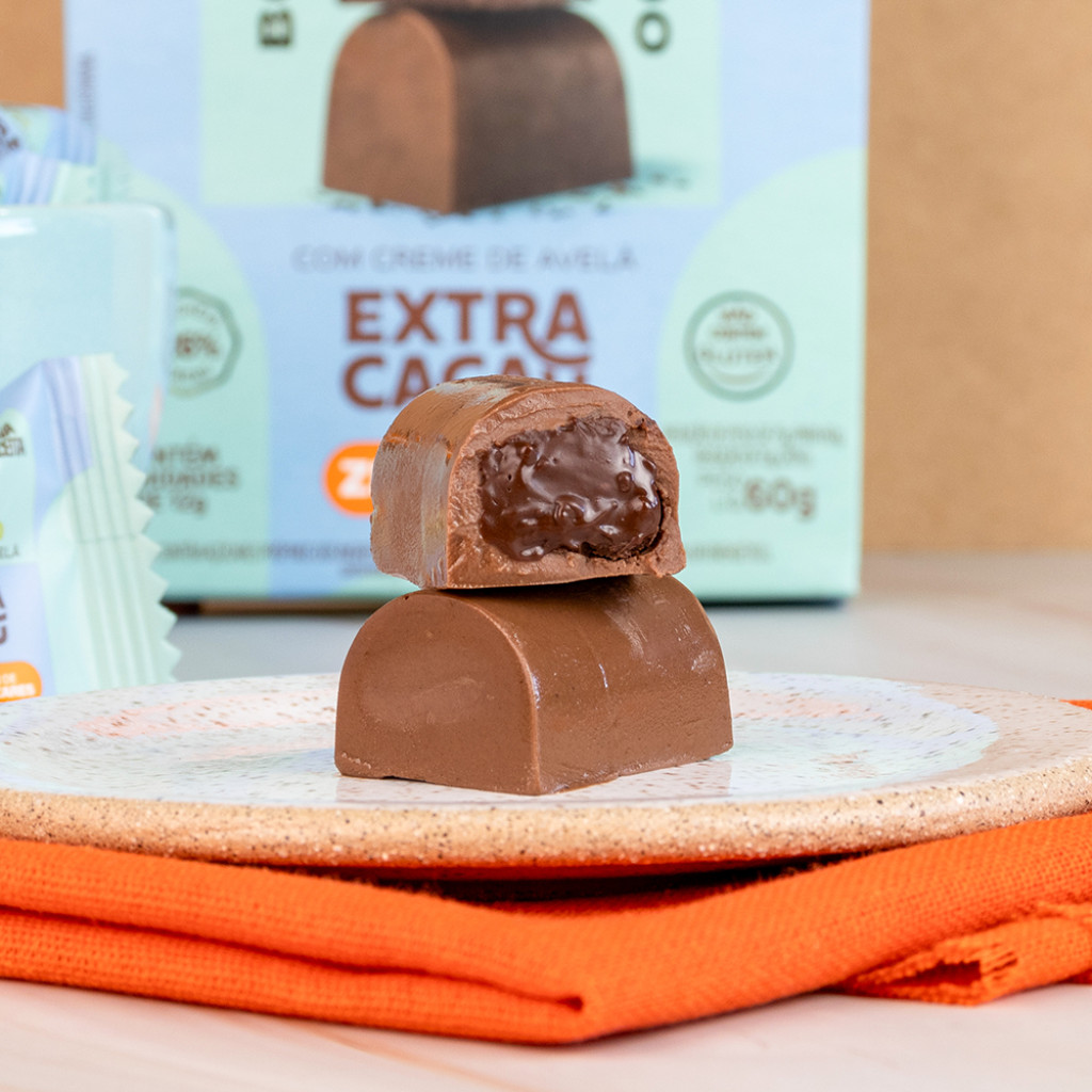 Caixa 5 unid Bombom Zero Açucar Extra Cacau Sem Glúten Chocolate Doce Fit 60 g Flormel Docinho Saudável