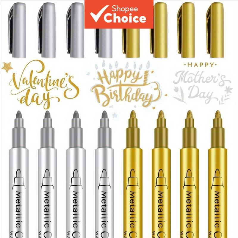 DIY Metal À Prova Dwaterproof Água 4 Pçs/Set Marcador De Tinta Permanente Pensbouro Prata Artesanato Resina Molde Caneta