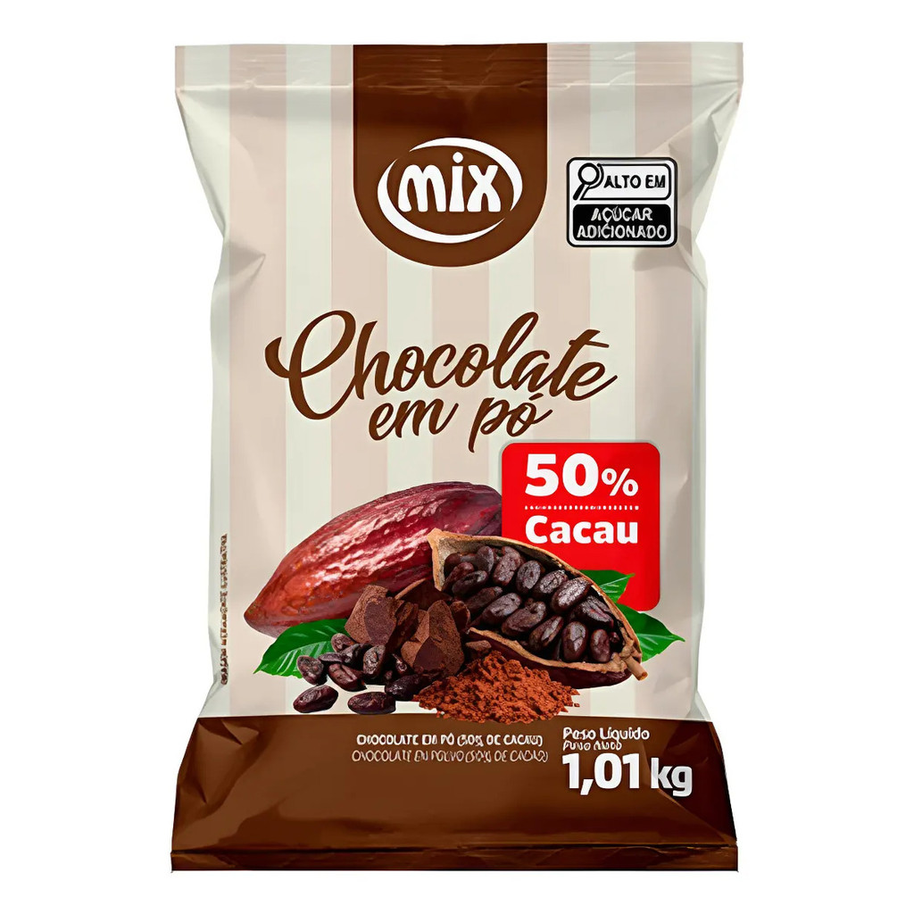 Chocolate Em Pó 50% Cacau Mix Duas Rodas 1,010kg