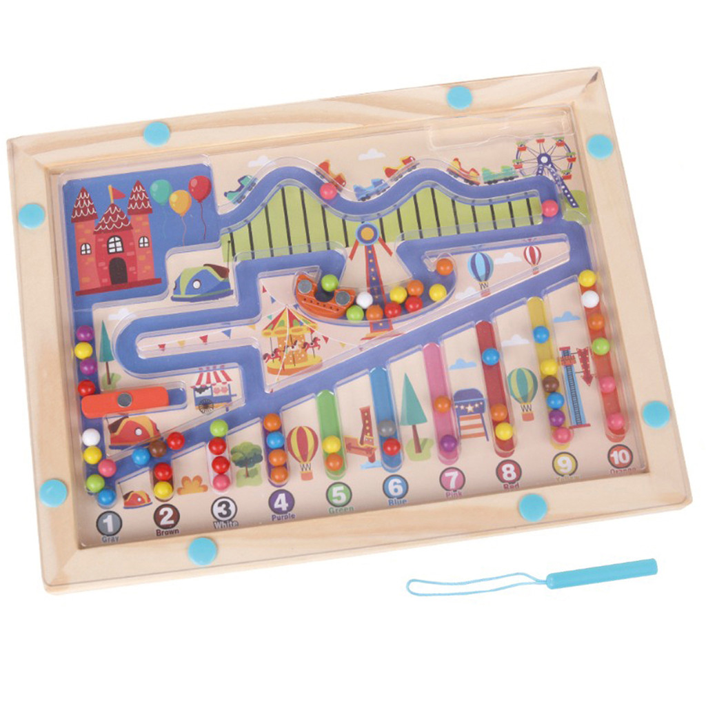 Labirinto Tabuleiro Magnético De Madeira Brinquedo Montessori TEA Autismo Educat