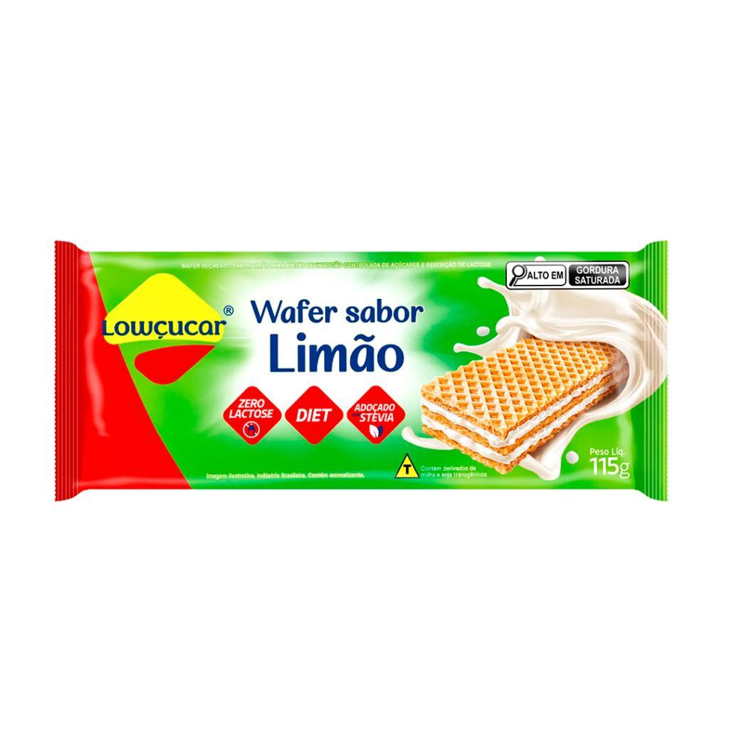 Wafer Sabor Limão Zero Açúcar 115g - Lowçucar