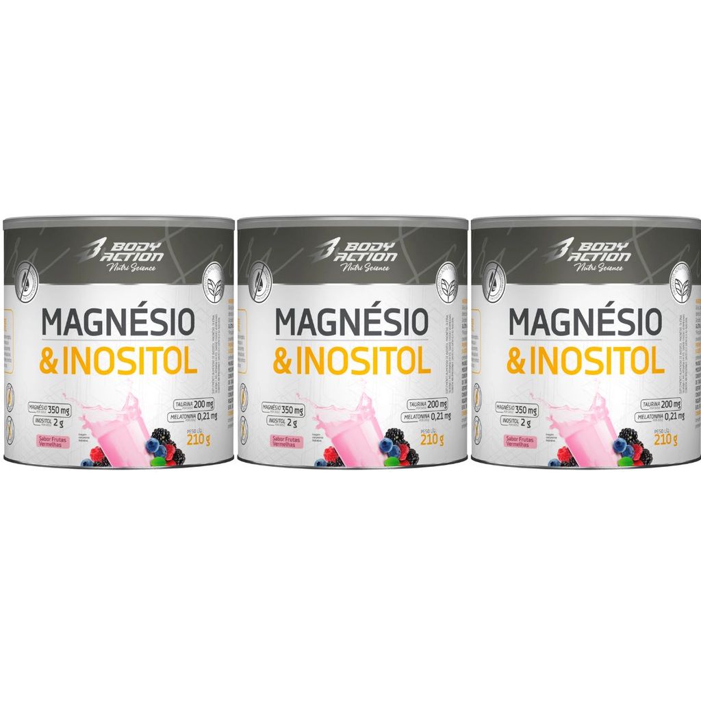 Kit 3x Magnesio & Inositol 210G Bodyaction