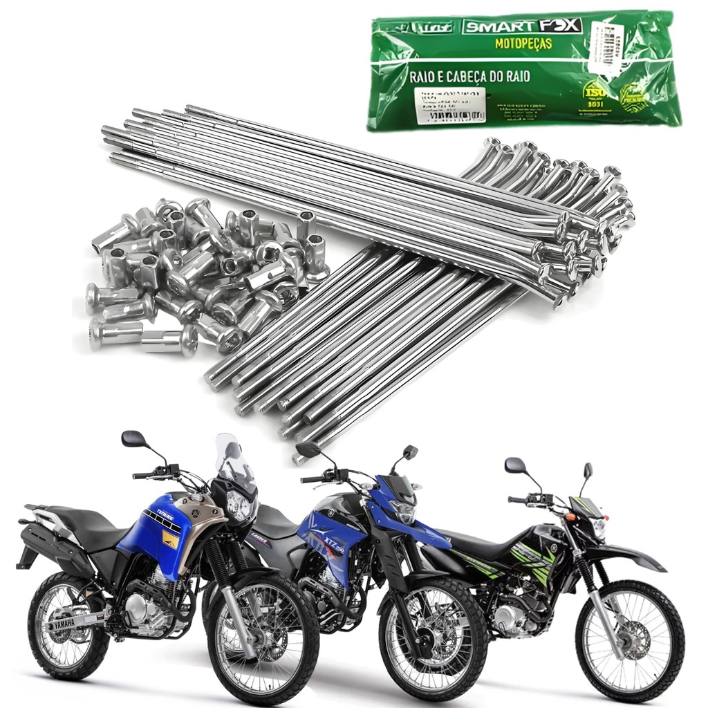 JOGO DE RAIOS DIANTEIRO 3,5MM CROMADO SMARTFOX YAMAHA XTZ 125 XTZ LANDER 250 XTZ TENERÉ 250