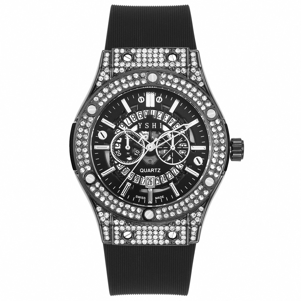 RELÓGIO 43mm Diamante RELÓGIO Moda Estilo Senhoras RELÓGIO Strass Influenciador Relógio de Quartzo