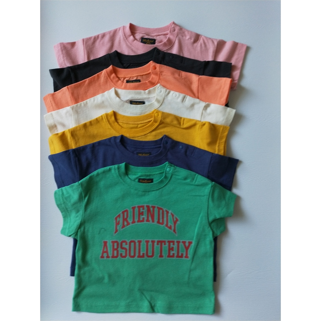 Qing meninos meninas camisetas crianças japonês puro algodão de manga curta em torno do pescoço meninos camisetas médio 