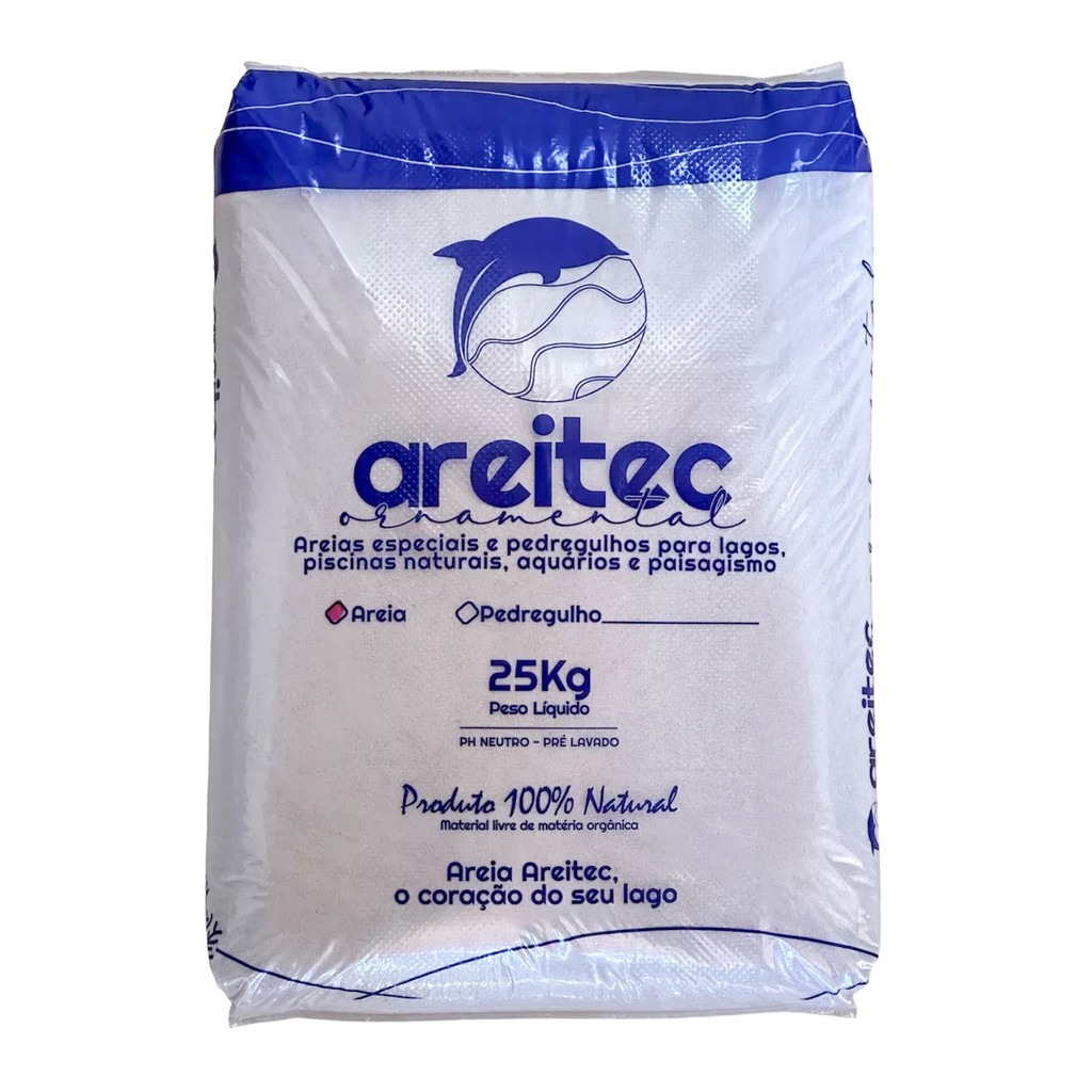 Areia de Duna Super Fina Areitec 25kg para Lagos e Aquários