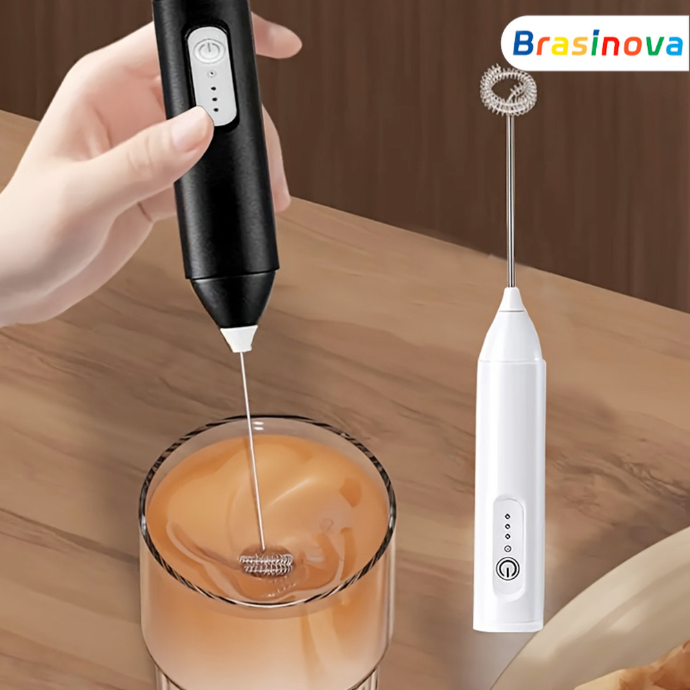 Liquidificador elétrico de café branco de ovo 2 em 1 bebida portátil de leite
