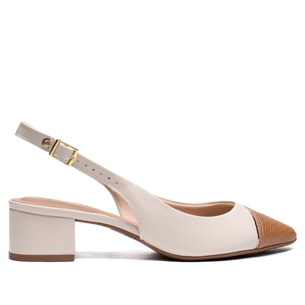 Sapato Feminino Beira Rio Bico Fino Napa Turim Off White