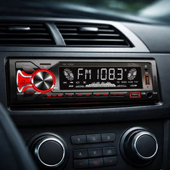 Rádio Automotivo 1 Din Bluetooth USB Cartão TF AUX FM MP3 WMA Painel LED Controle VPL-1003C