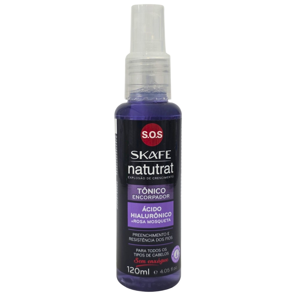 Tônico Capilar Encorpador Ácido Hialurônico + Rosa Mosqueta Natutrat S.O.S Skafe 120ml