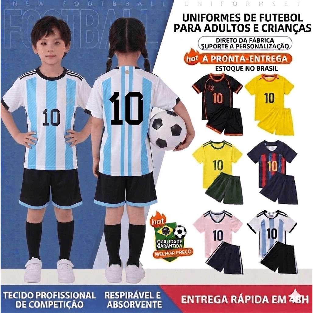 Conjunto Masculino Visual Time Camisa e Short Para Partida
