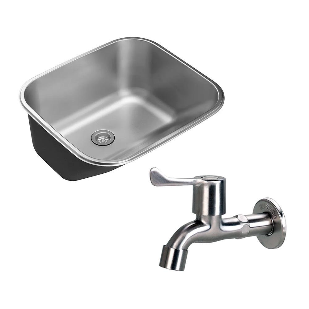 Tanque Aço Inox Atikum e Torneira Paranaíba Pingoo