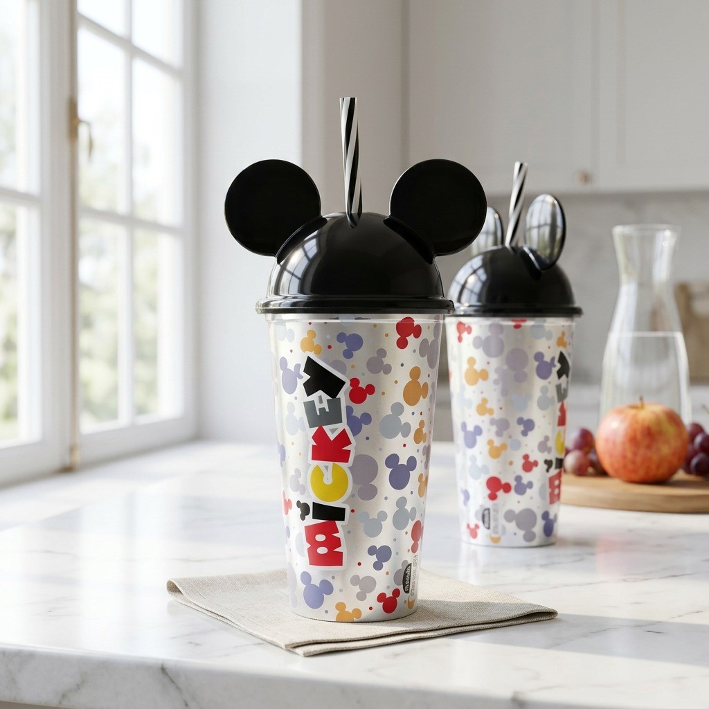 COPO com ORELHA Mickey 500ml Infantil Plástico - Utilidade Doméstica