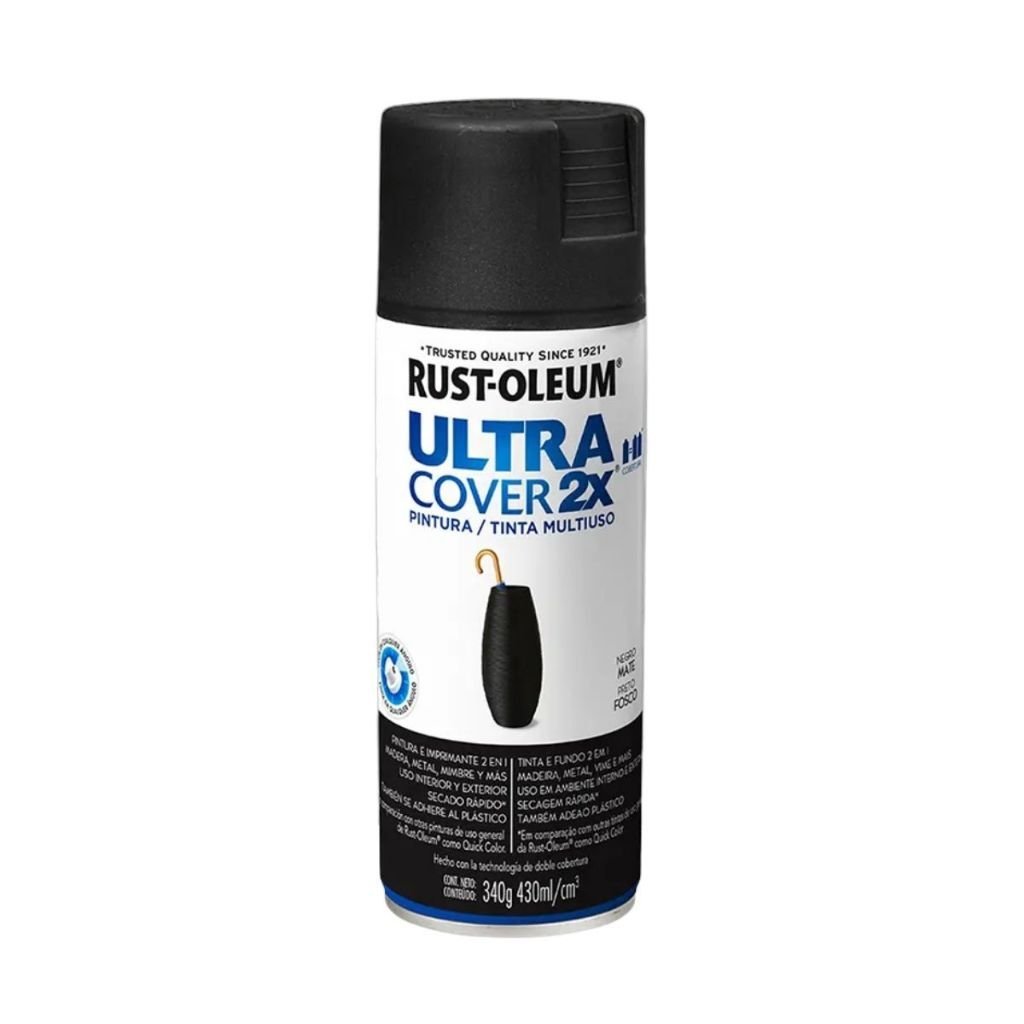Spray Ultra Cover Preto Fosco Rust Oleum