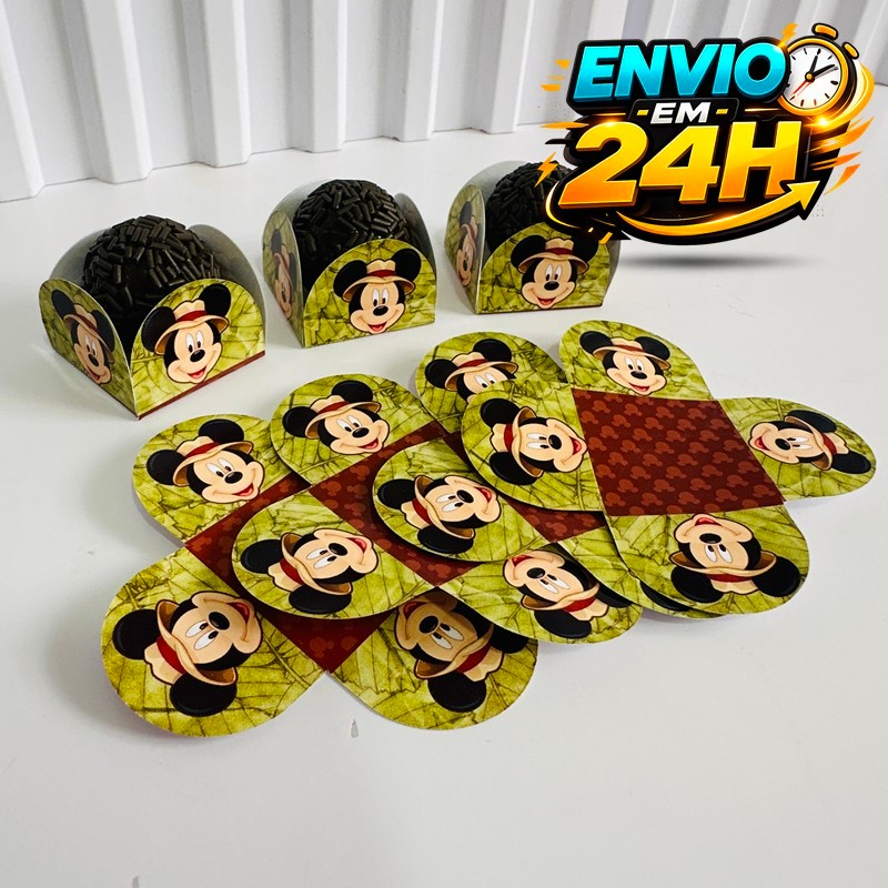 Forminha de Doces Mickey Safari Personalizada no Tema /Lembrancinha de Festa /Aniversário