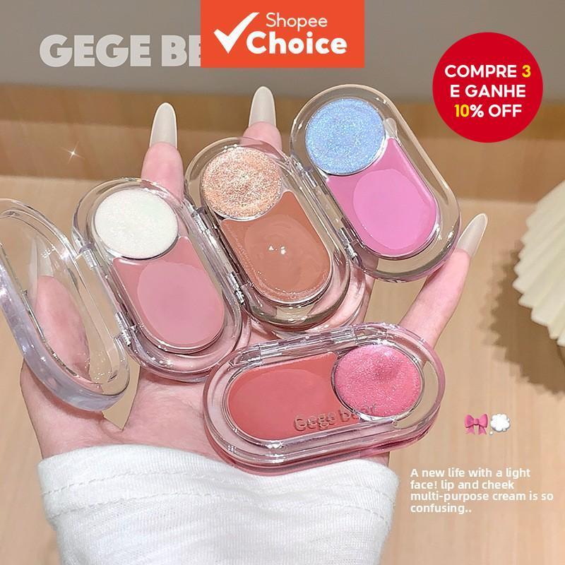 Gege Bear Blush Creme Labial e Bochecha Uso Duplo Série Pure Desire Estudante Festa Sem Maquiagem Falsa Paleta em Oferta na Shopee