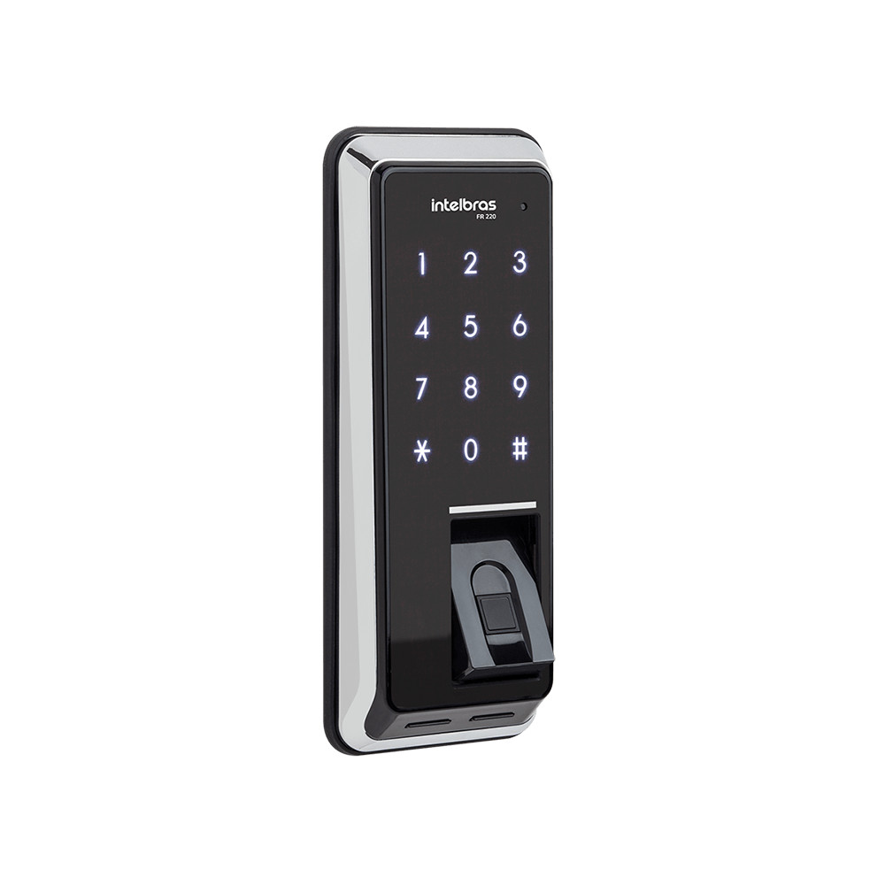 Detalhes do Fechadura Digital de Sobrepor com Biometria FR 220 Preta Intelbras