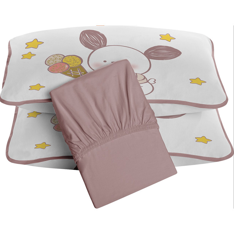 Jogo de Cama Tecebem Casal Malha 100% Algodão 3 peças Clara Premium Rosinha