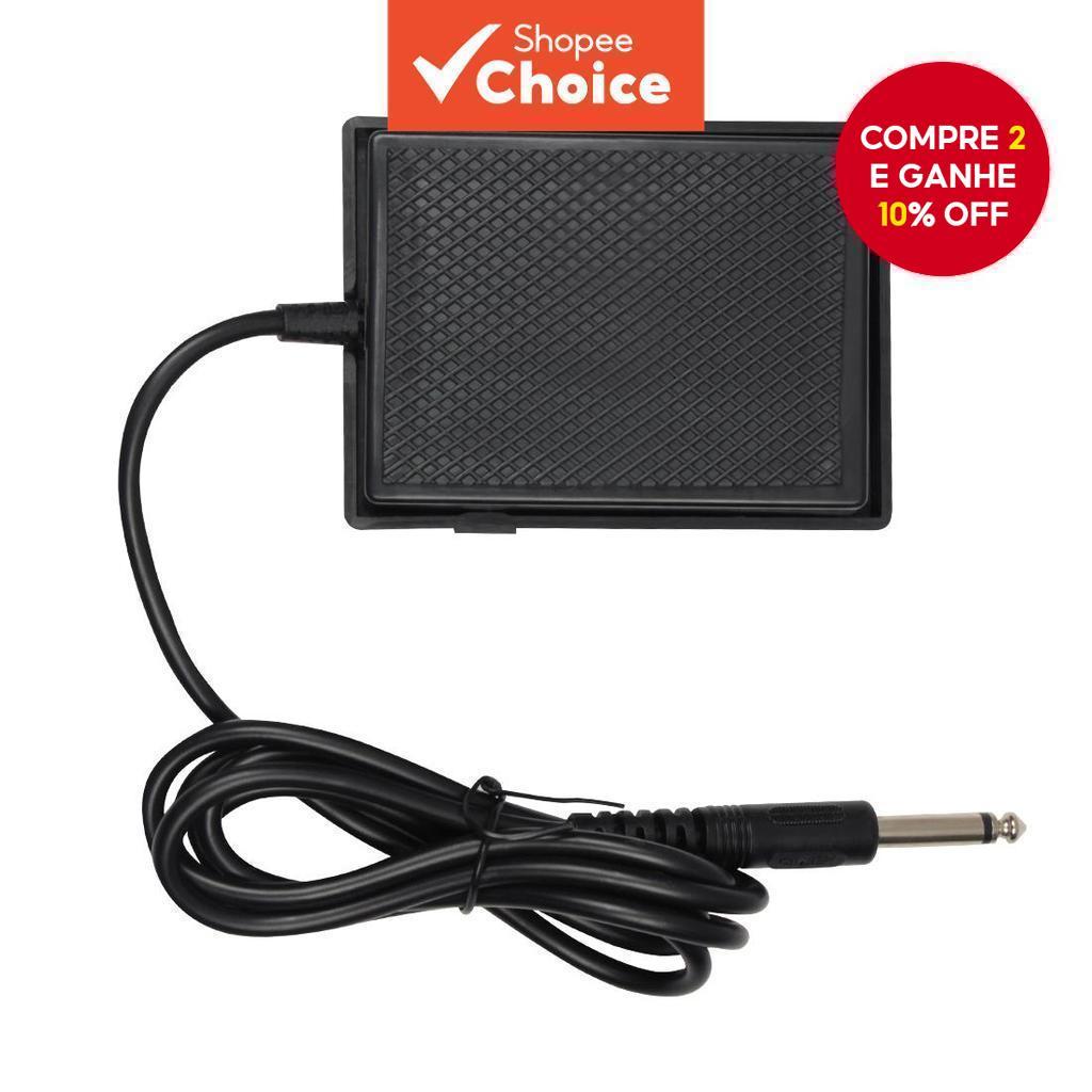 Pedal de Sustain para Piano em ABS Preto - Acessório Musical para Teclado Eletrônico Roland