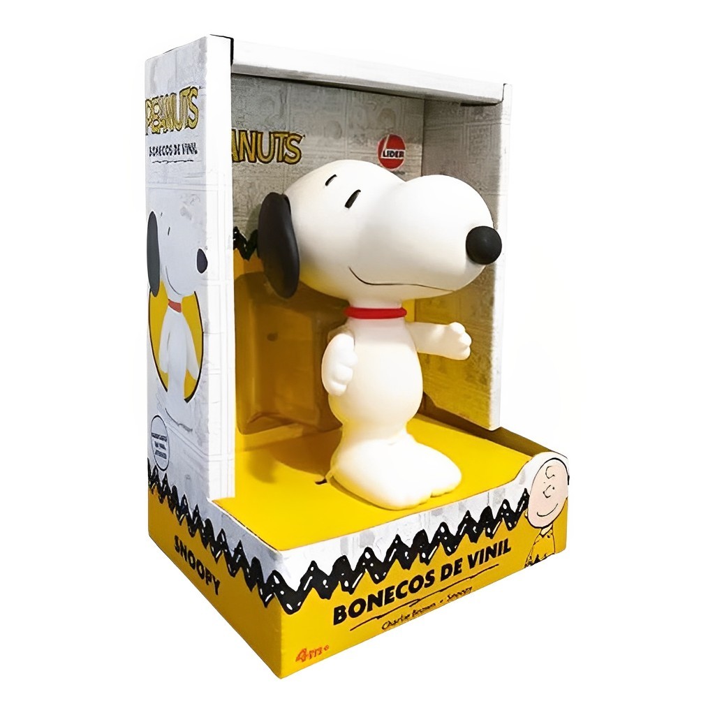 Detalhes do Boneco Vinil Snoopy Articulado 15cm 3073 - Lider Brinquedos