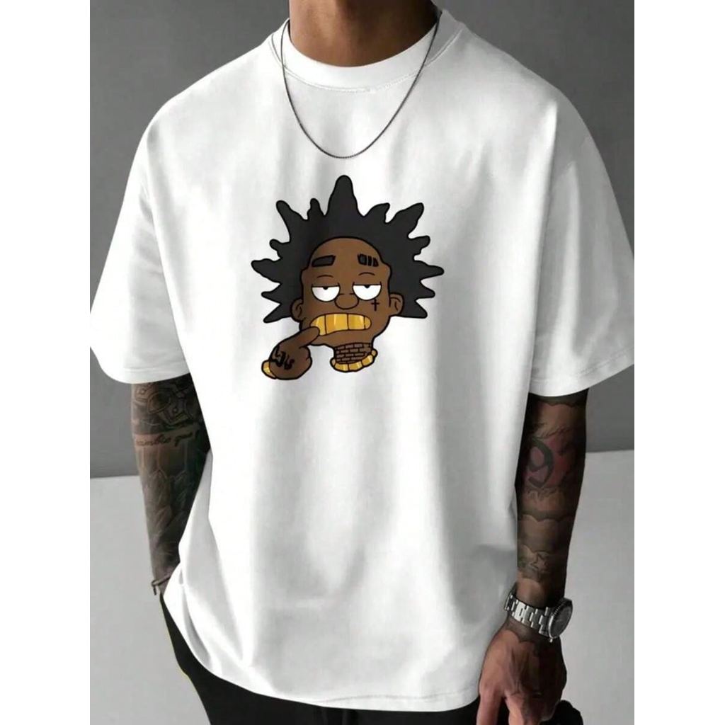 Camisa masculina 100% algodão manga curta camisa estampada moda verão