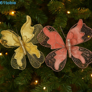 Decoração De Borboleta 3D TOBIE , Enfeite De Natal Brilhante Em Cores Vibrantes , Tecido