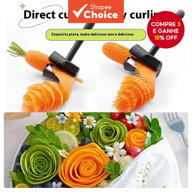 Multifuncional Espiral Flor Modelador Pepino Cenoura Cozinha Placa Criativa Decoração Ferramenta De Corte Frutas Vegetai em Oferta na Shopee