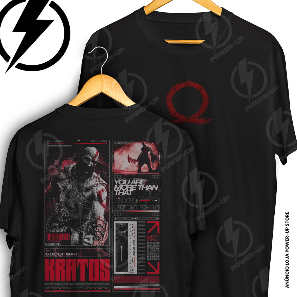 Camiseta God Of War Kratos Ghost Of Sparta Playstation Frente E Verso Blusa Camisa 100% Algodão