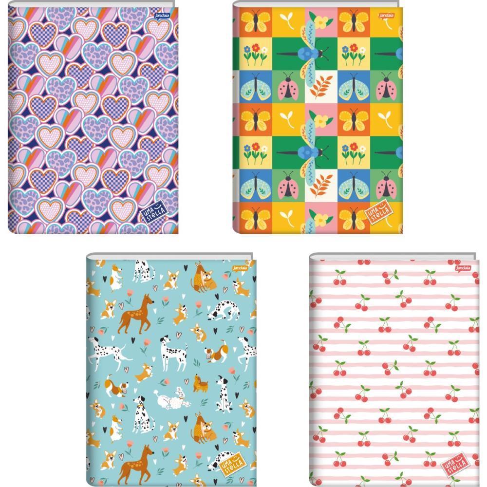 Caderno Brochura 1/4 Capa Dura Stella 80 Folhas - Pacote com 5
