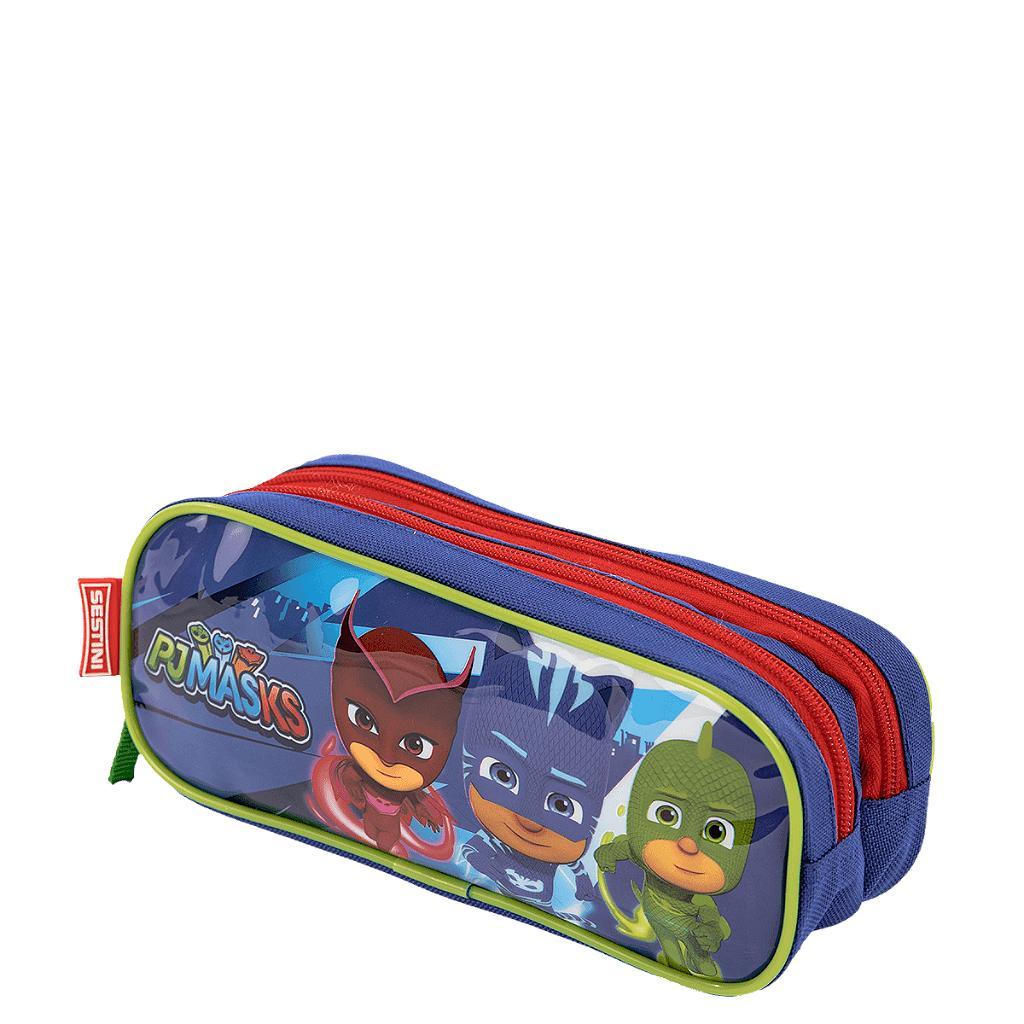Estojo Escolar Sestini 2 Compartimentos PJ Masks Colorido