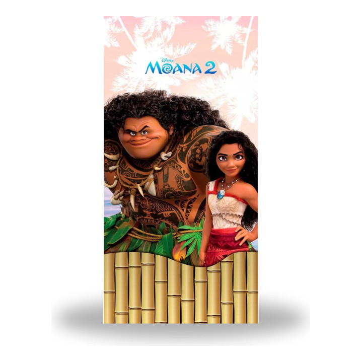 Painel De Festa Moana Retangular Ou Romano 200cm X 100cm Tecido Sublimado