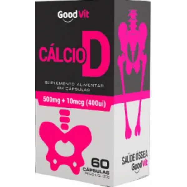 GOOD VIT CÁLCIO + VITAMINA D  500MG + 10MCG 60 CÁPSULAS