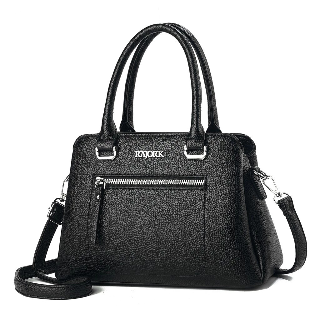 Bolsa feminina grande de couro PU, para usar na mão ou no ombro, com fecho de zíper e forro de poliéster. em Oferta na Shopee