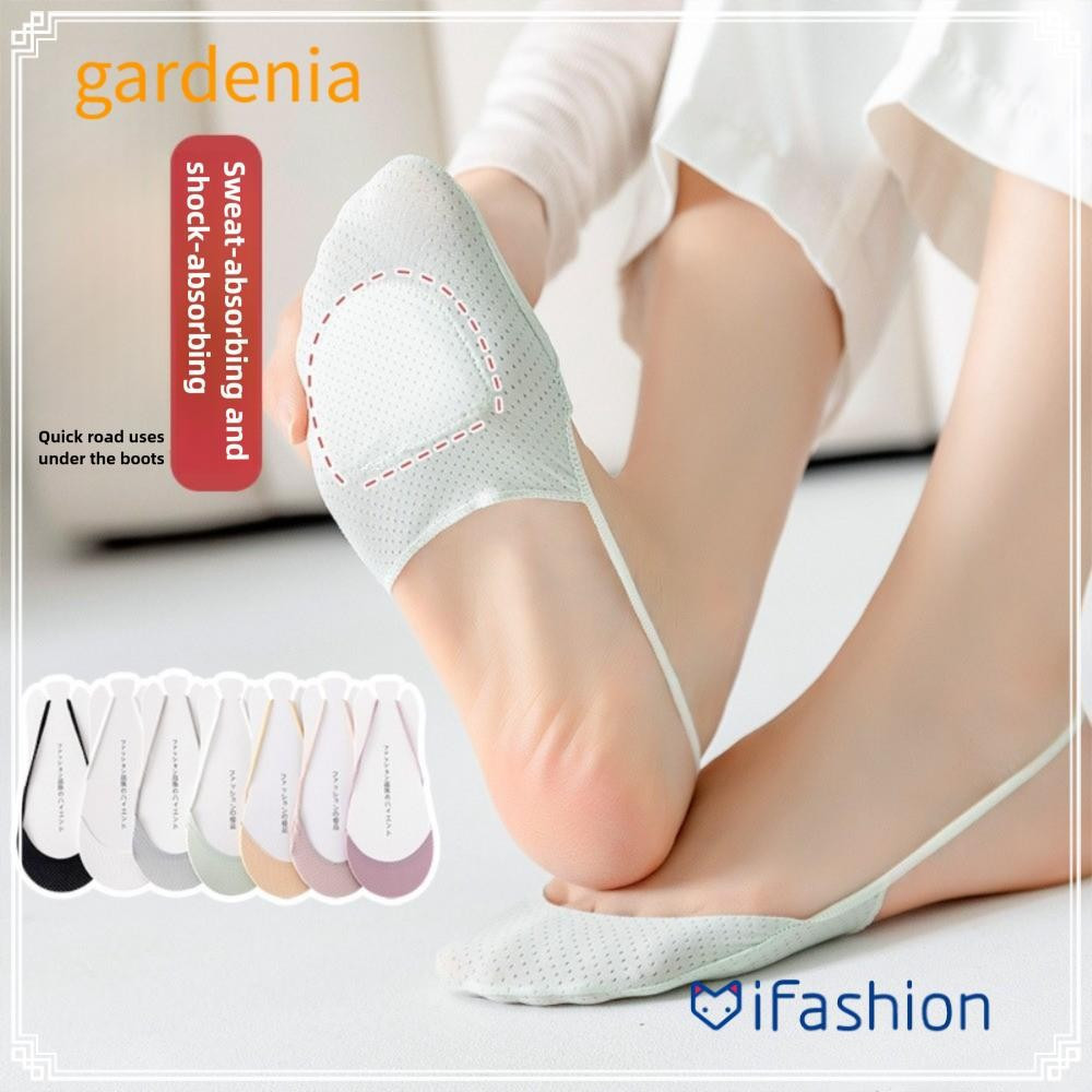 GARDENIA 3 Pares De Meias De Seda Gelada , Barco Invisíveis Com Suspensório Fino Meia Palma Antiderrapantes De Silicone