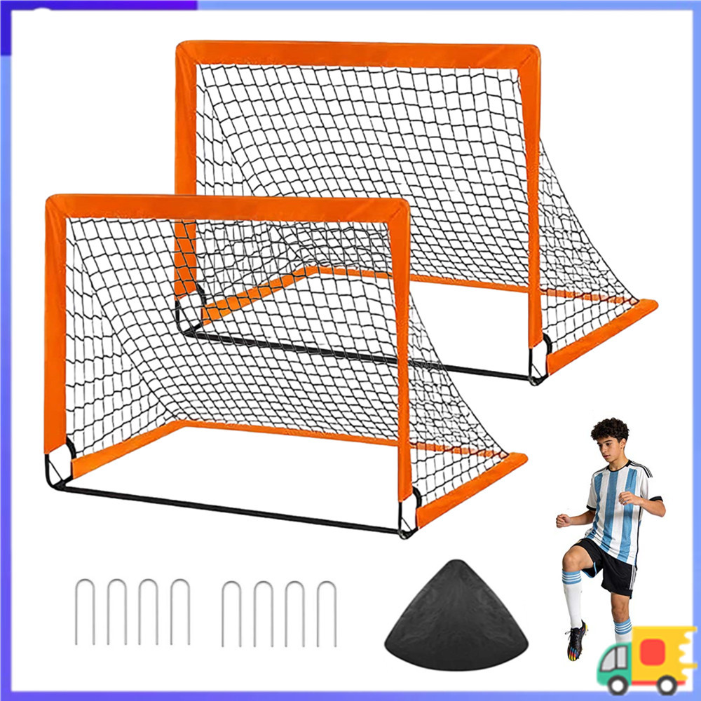 Gol de futebol portátil ao ar livre, 2 pacotes, fácil instalação, jogos de futebol para crianças e adultos