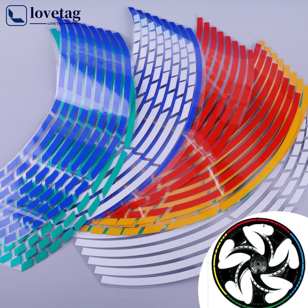LOVETAG 16 Unidades De Aro De Roda De Motocicleta 16 Tiras Reflexivas 18 " Fita Listrada Adesivos Decalque P3X9