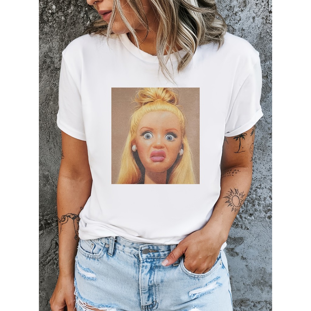 Camiseta com estampa de boneca engraçada retrô - estilo vintage - desgaste casual