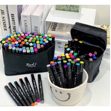 24 até 168 Cores Touch Marker Caneta Marcadora Com Ponta Dupla/Pintura De Arte/Aquarela/Material Escolar/Escritório em Oferta na Shopee