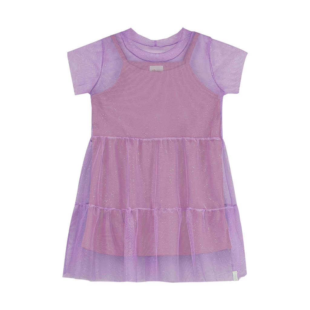 Vestido Infantil Menina Tule Com Brilho Elian Rosa em Oferta na Shopee