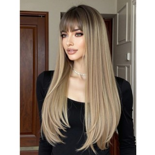 Peruca Lace Cor Loiro E Liso Linha Popular Fibra Liso Com Franja 60cm 260g Top Hair JULIA-R824 em Oferta na Shopee