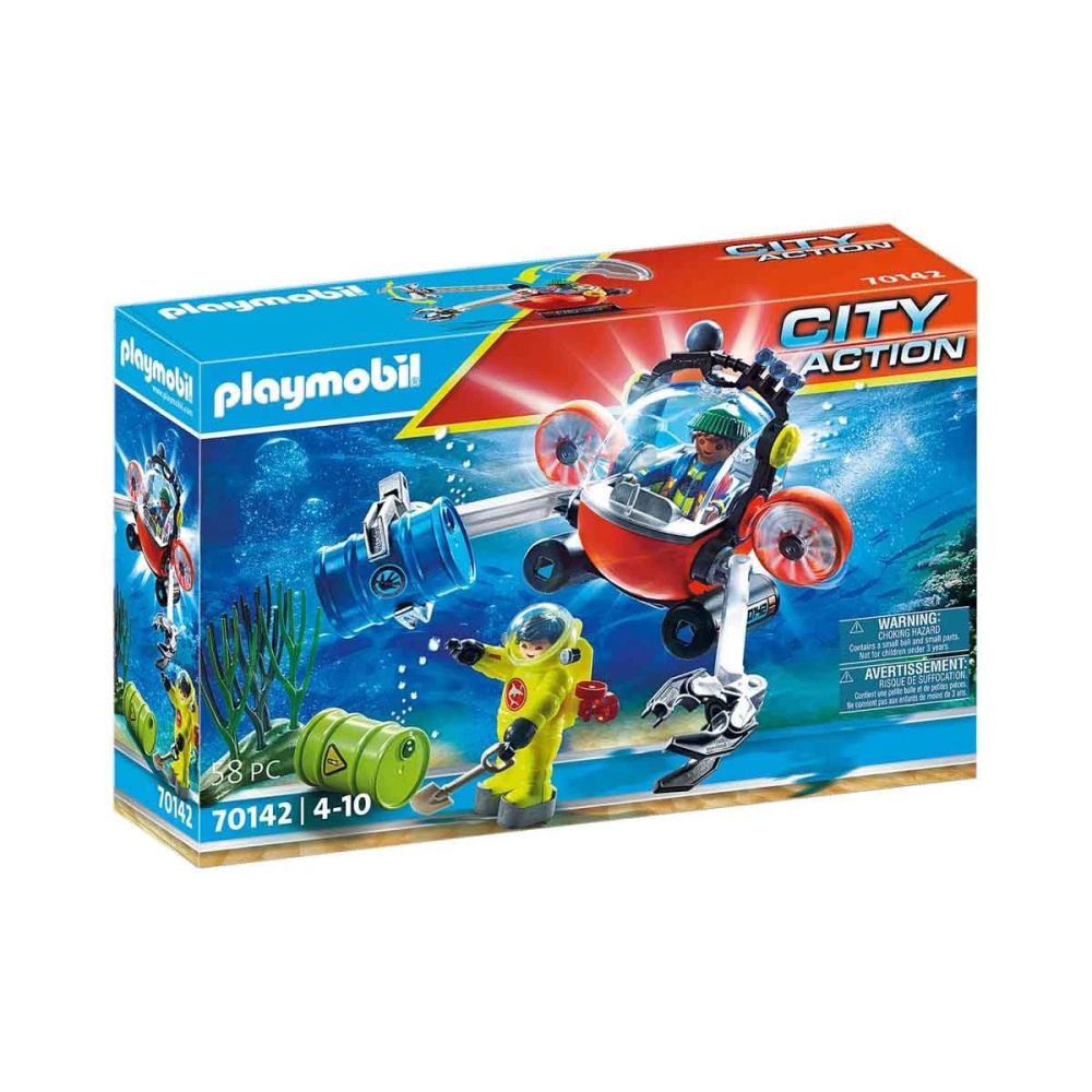 Playmobil Expedicao Ambiental com Barco 58 Peças City Action - 70142