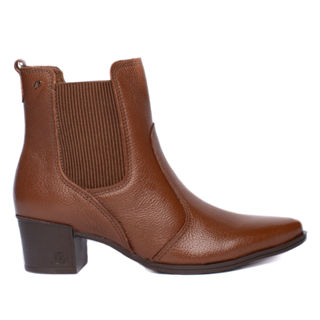 Bota Feminina  Pegada Cano curto Couro Terracota em Oferta na Shopee