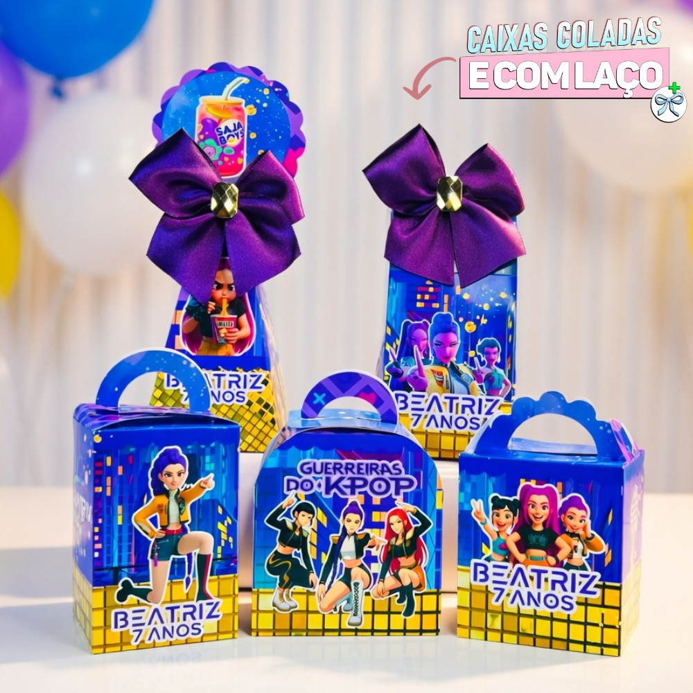 Kit Caixas Personalizada Guerreiras do K-POP + BRINDE /Lembrancinha de Festa /Aniversário