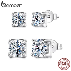 Brincos De Prata Esterlina 925 Bamoer , Joias De Moissanite , Presentes Para Mulheres MSE134