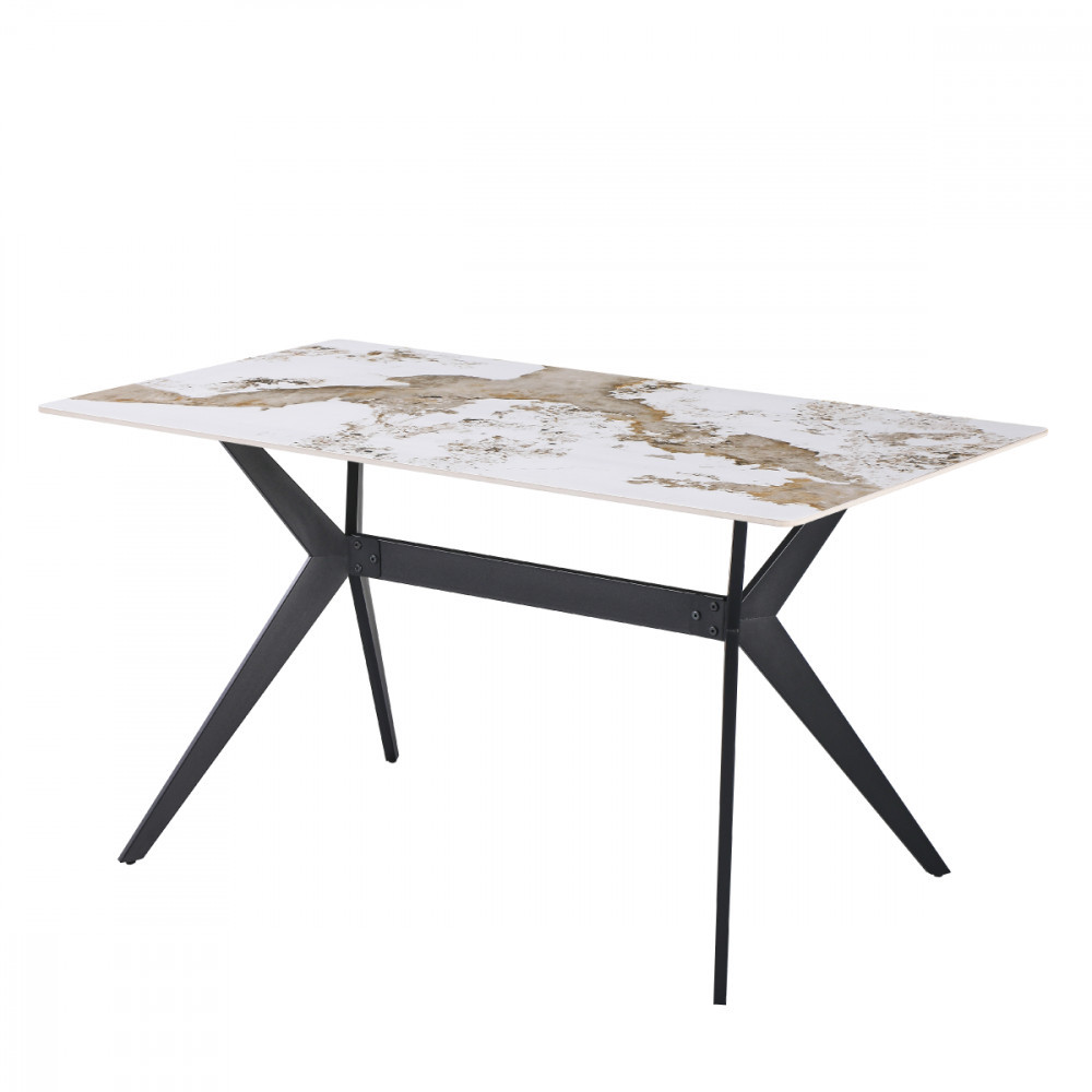 Mesa De Jantar Tampo De Granito Para Cozinha Pandora Branco 140cm