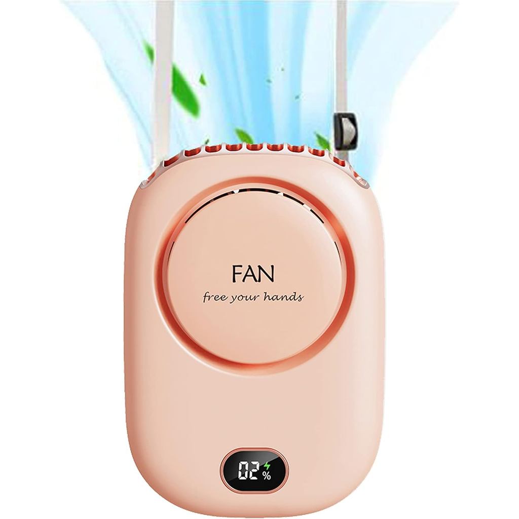 Mini Ventilador Pessoal Vestível, Ventilador de Pescoço Recarregável, Portátil, Ventilador de Verão com Cordão e Suporte